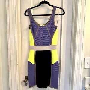 Gianni Bini Vibrant Sleeveless Mini Dress - Yellow, Black, Purple